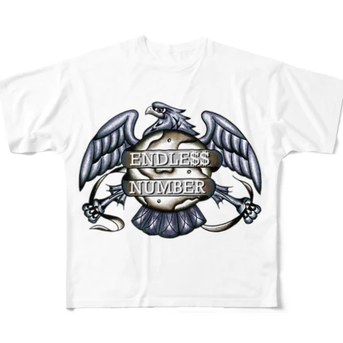 ENDLE$$ NUMBER フルグラフィックTシャツ