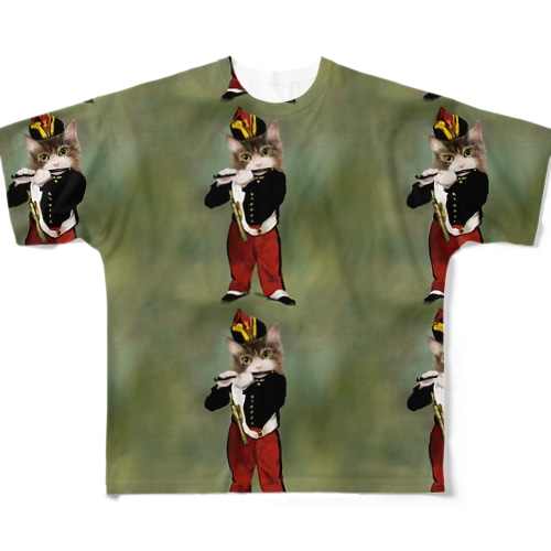 〜マネの名画〜笛を吹く猫 All-Over Print T-Shirt