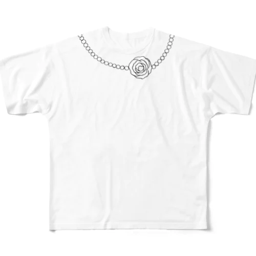 パールネックレス　カメリア All-Over Print T-Shirt