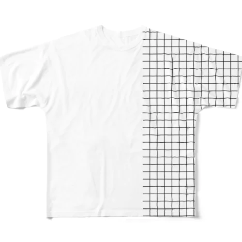 シンプルチェック フルグラフィックTシャツ