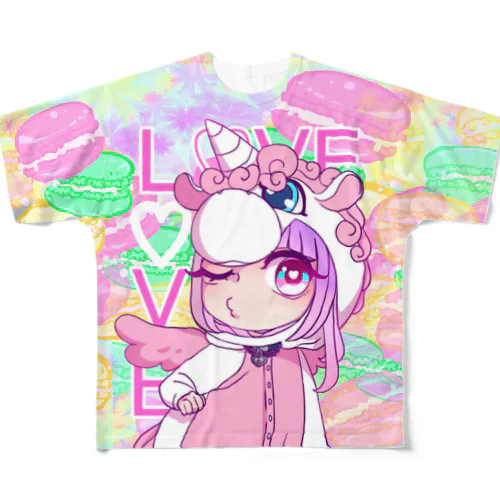 ユニコ All-Over Print T-Shirt