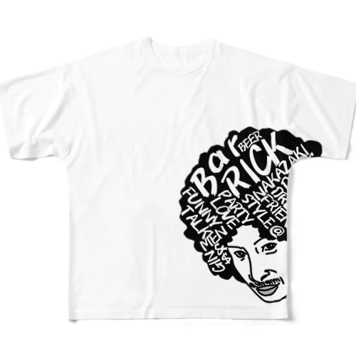 BARRick(リック) アフロゴ All-Over Print T-Shirt