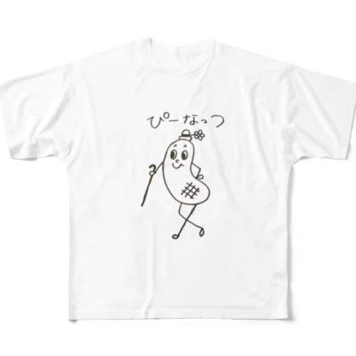 ぴーなっつ君 フルグラフィックTシャツ