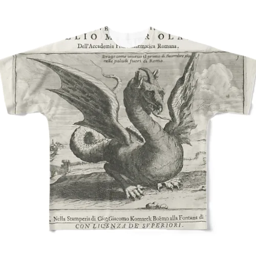 ローマ郊外の沼地の龍 All-Over Print T-Shirt