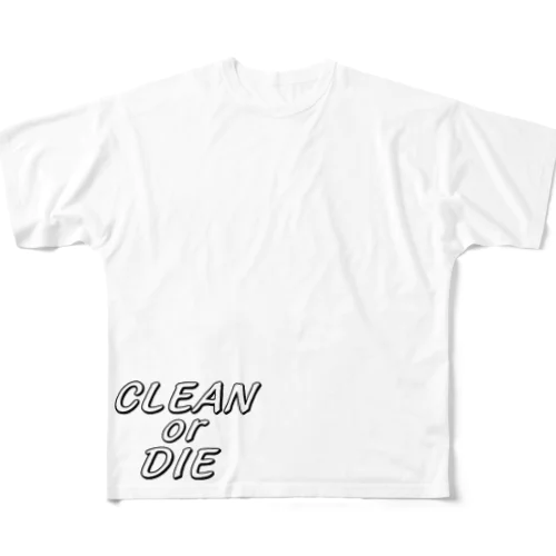 CLEAN or DIE フルグラフィックTシャツ