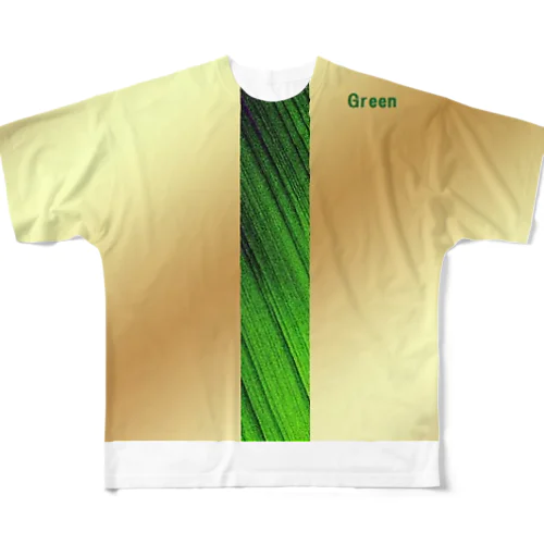 コントラスト美学　Green フルグラフィックTシャツ