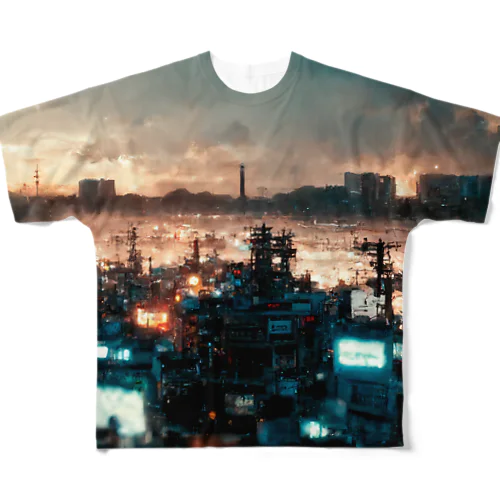 サイバーパンクなA市T All-Over Print T-Shirt