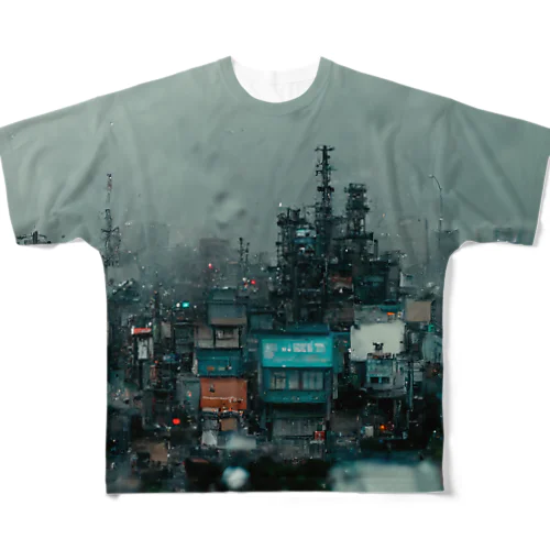 サイバーパンクA市その３ All-Over Print T-Shirt