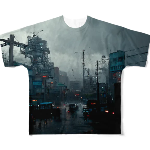 サイバーパンクA市その４ All-Over Print T-Shirt
