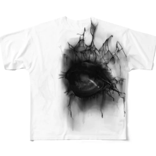 The eye⇔慈愛【monochrome ver.】 フルグラフィックTシャツ