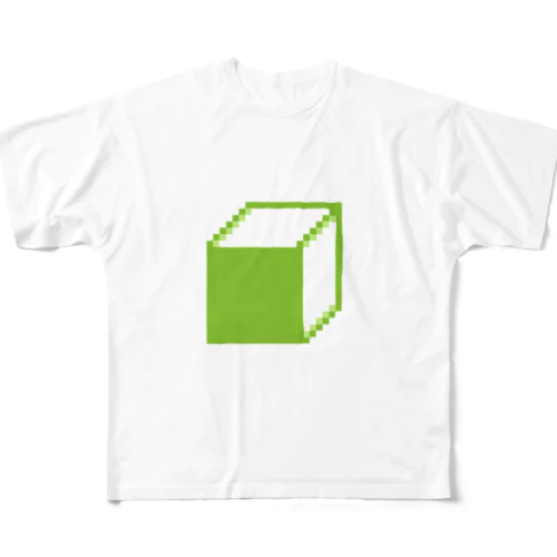 緑なキューブ フルグラフィックTシャツ
