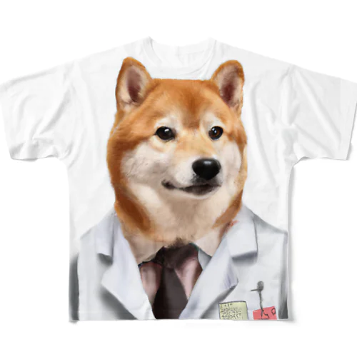 柴犬先生 フルグラフィックTシャツ