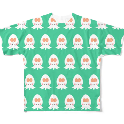 ヤマタロウヤドリツノムシさん大集合❗️グリーン All-Over Print T-Shirt