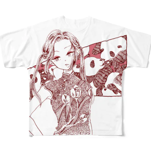 チャイナパンダ All-Over Print T-Shirt