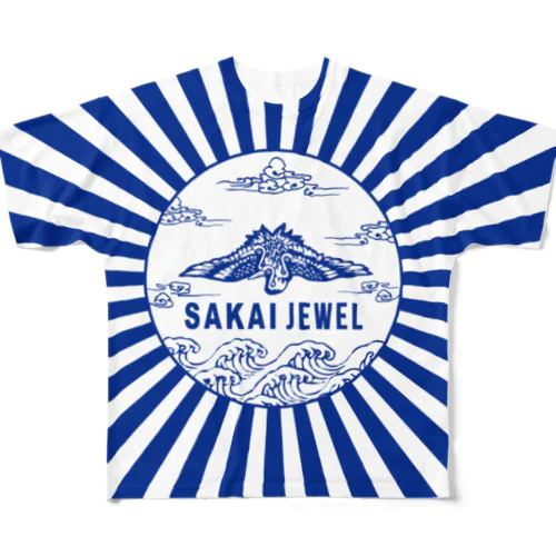 SAKAI JAPAN 藍 All-Over Print T-Shirt