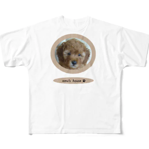 子犬amu All-Over Print T-Shirt