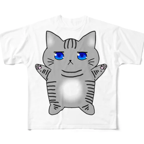 ジト目ねこさん All-Over Print T-Shirt