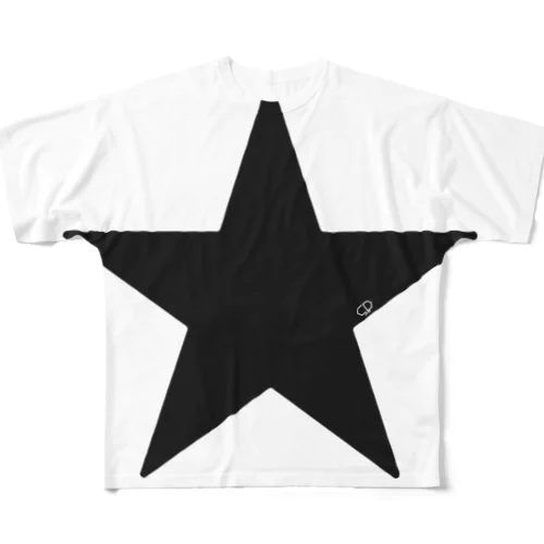 Black Star All-Over Print T-Shirt