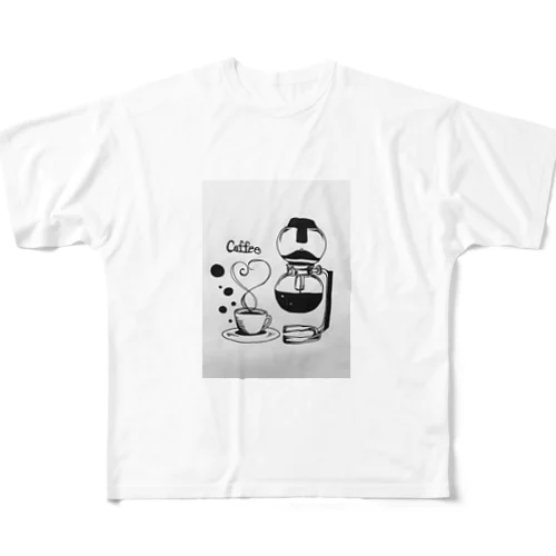 喫茶Coffee フルグラフィックTシャツ