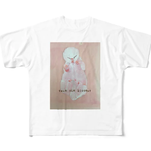 チャリティーsave the kittens All-Over Print T-Shirt