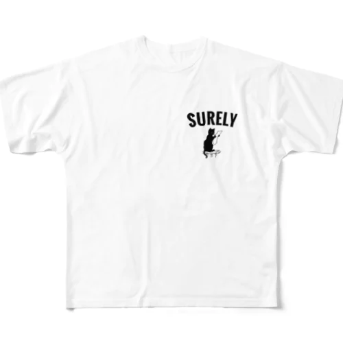 surely 猫 フルグラフィックTシャツ