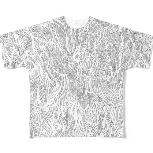 トライバルホワイト All-Over Print T-Shirt