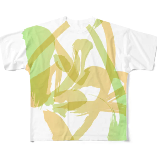 混ざり合う阿吽（グリーン×オレンジ）  フルグラフィックTシャツ