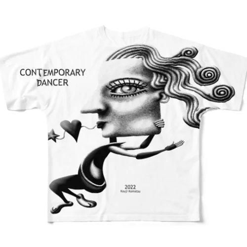 コンテンポラリーなダンサー-w フルグラフィックTシャツ