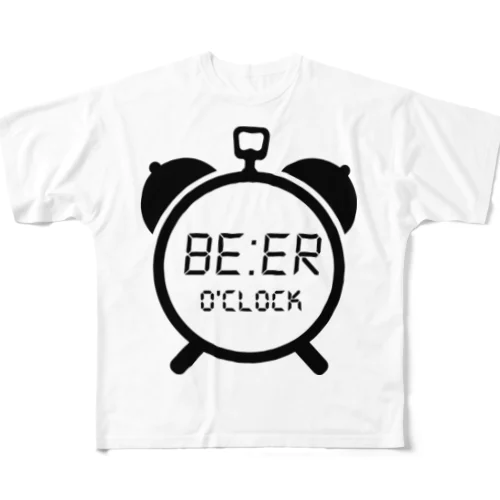 Beer O'clock Alarm (Black) 풀그래픽 티셔츠