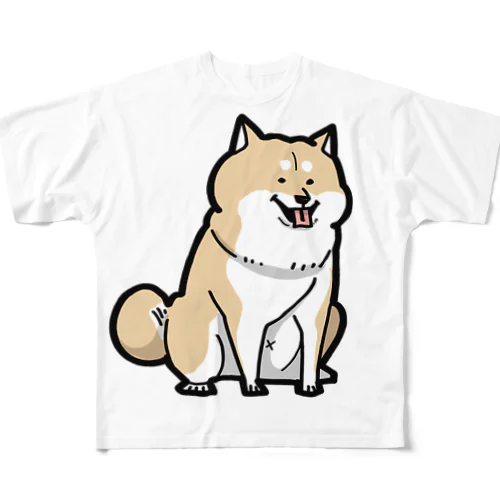 柴犬のおとも フルグラフィックTシャツ