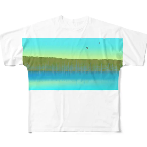 青い池 フルグラフィックTシャツ