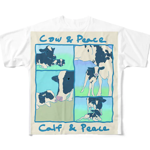 Cow&Peace Calf&Peace 풀그래픽 티셔츠