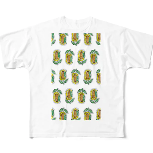 婆ちゃんの向日葵 All-Over Print T-Shirt