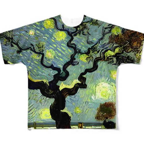ゴッホの木#82 풀그래픽 티셔츠