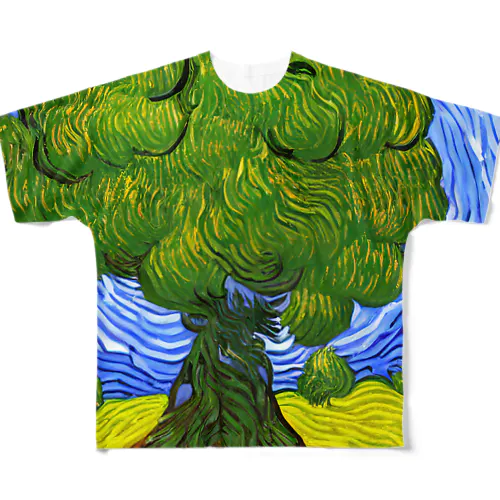 ゴッホの木#329 풀그래픽 티셔츠