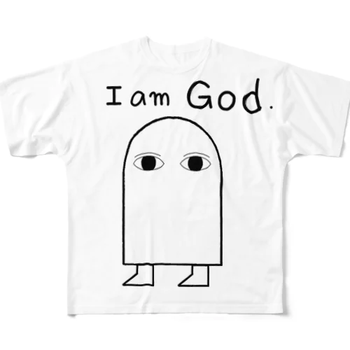 I am God フルグラフィックTシャツ