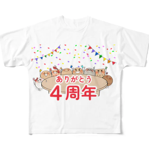 ４周年記念絵グッズ All-Over Print T-Shirt