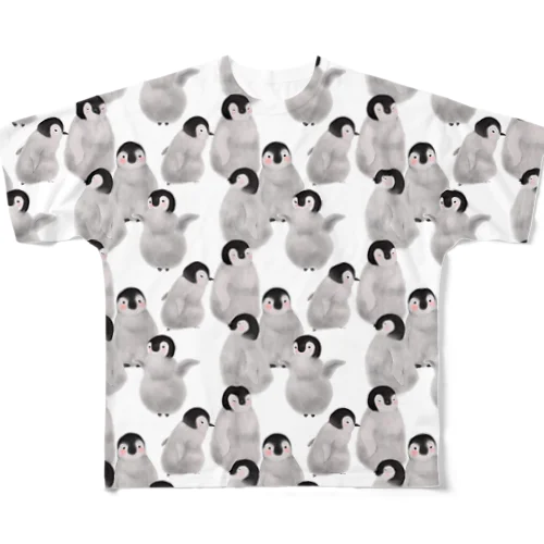 ペンギンたくさん All-Over Print T-Shirt