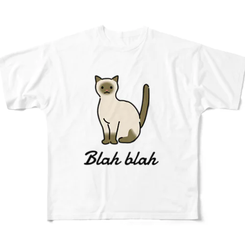 Blah blah  フルグラフィックTシャツ