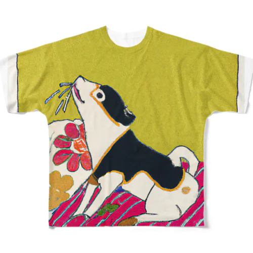 犬の遊び All-Over Print T-Shirt