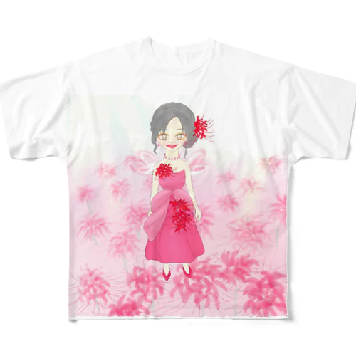 曼珠沙華の妖精 フルグラフィックTシャツ