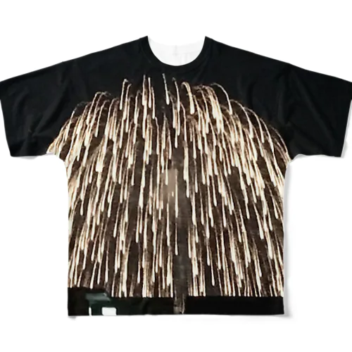 202209101940000　遠くの三尺玉 All-Over Print T-Shirt