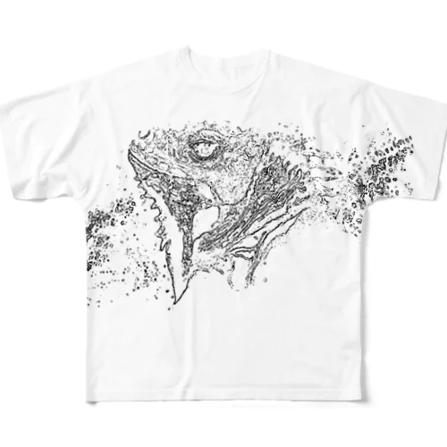 Igana1 white フルグラフィックTシャツ