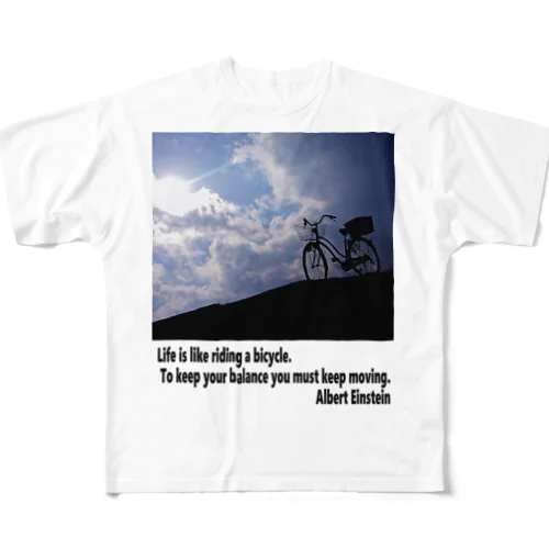 人生を豊かにする格言・自転車 フルグラフィックTシャツ