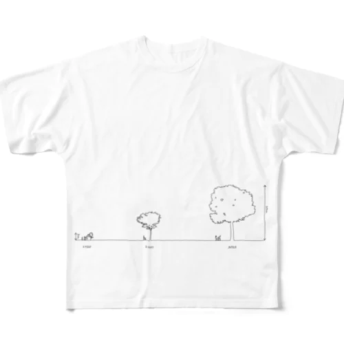 大けやきの成長 All-Over Print T-Shirt