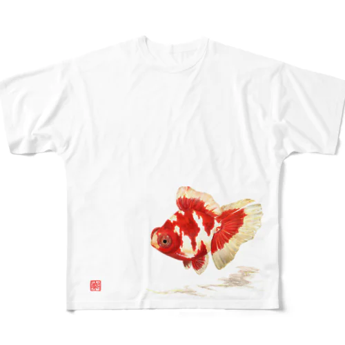 【金魚】蝶尾～秋紅～ All-Over Print T-Shirt