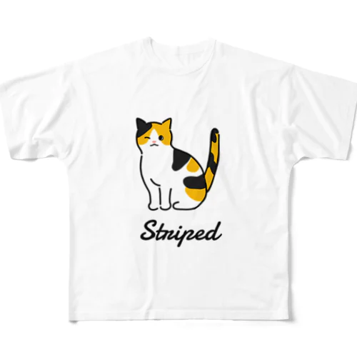 Striped フルグラフィックTシャツ