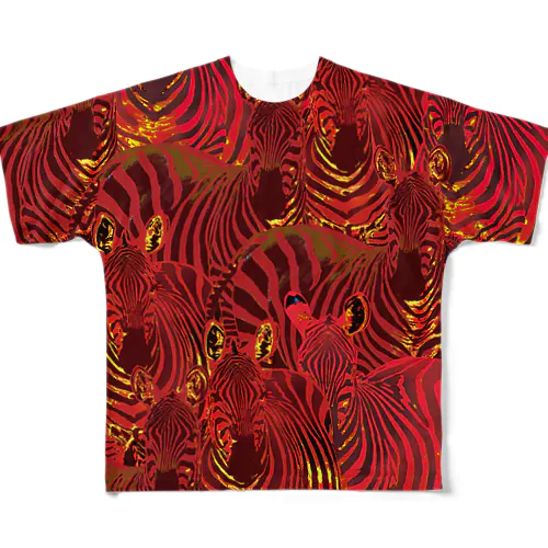 Red Zebra by MiYoKa-BISH All-Over Print T-Shirt