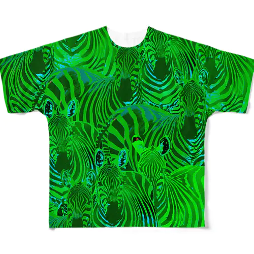 LightGreen Zebra by MiYoKa-BISH フルグラフィックTシャツ