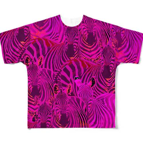 ShockingPink Zebra by MiYoKa-BISH All-Over Print T-Shirt